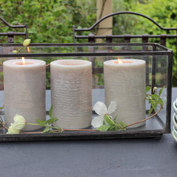 Weathered Zinc Lanterns and Candle Boxes - Candle Holders and Candelabra
