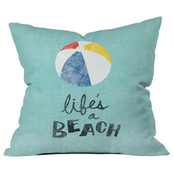 Nick Nelson Lifes A Beach Outdoor Throw Pillow, 20x20x6