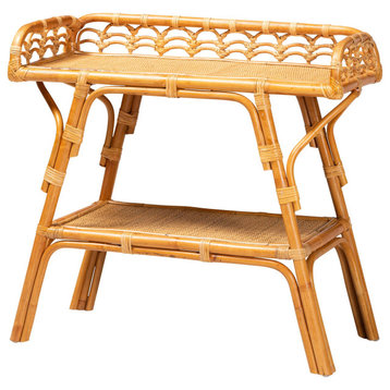 Jodie Natural Rattan 2-Tier Console Table