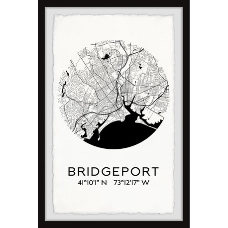 "BW Bridgeport" Framed Painting Print, 12x18