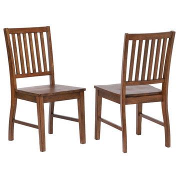 Sunset Trading Simply Brook Slat Back Dining Chair | Set Of 2 | Amish Brown