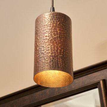 Hammered Copper 4" Round Cylinder Pendant Light (L700DB)