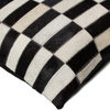 Torino Linear Cowhide Pillow, Black/White, 18"x18"