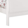 Transitional Panel Design Sleigh Twin Size Bed, White