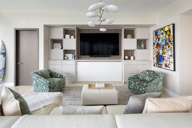 Inspiration for a modern family room remodel in Miami