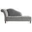 Medici Button-Tufted Chaise Lounge, Grey, Bronze Tacks