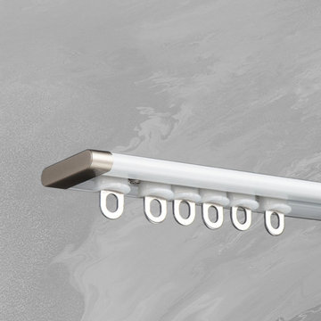 CHRY55 White Very Thin Curtain Rails Concealed Ceiling Mounted