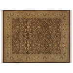 Bareens Designer Rugs - Pak Persian Mendy Brown/Beige Wool Rug - 8'0'' x 10'2'' - Designed with mesmerizing intricacy and gorgeous color palette, this hand-knotted masterpiece demonstrates the beauty and electrifying thrill of Pak Persian art. These meticulously hand-knotted Pak-Persian rug is made with pure wool and features breathtaking traditional, transitional, and tribal designs in bold luxurious color pallets. Known for their intricate designs these rugs are a reproduction of Persian rugs, made in Pakistan with unique Mughal designs. Made by master weavers using the same Persian texture, design and dying technique, we wanted to produce the most significant manifestation of Persian art, life, and culture. This rug is most famous for its exceptional quality, incredible designs, patterns, and vibrant rich color. Pak-Persian rugs made with Persian weave with high knot counts, which enables the high intricacy and detail found in the patterns are also referred to as "State of art", each color adds a rich beautiful detail in the artwork of this rug. The design, color, and beautiful chromatic composition with a vibrant sheen with intricate designs, exude beauty, elegance, and quality make this rug a masterpiece of its own.
