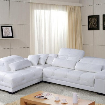 Leather Sectional Sofas with Adjustable Headrests