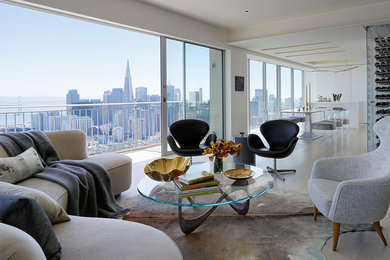 Example of a trendy living room design in San Francisco