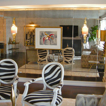 Antiqued Mirrored Walls