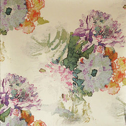 BEARDWOOD &ndash; PALE BLUE, PINK, GREEN FLORAL ON FOIL Pattern Number: 2016-102-04 - Wallpaper
