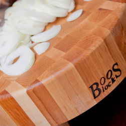 John Boos 3" Thick Round Maple Cutting Board With Feet - Cutting Boards