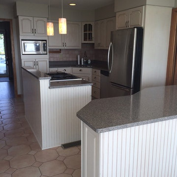 Painted and Glazed outdated Honey Oak Cabinets