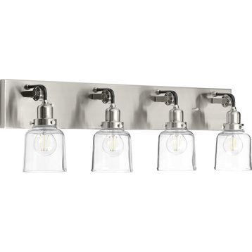Rushton Collection 4-Light Bath and Vanity, Brushed Nickel