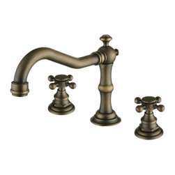 Crimea Antique Brass Dual Handled Bathroom Sink Faucet - Bathroom Sink Faucets