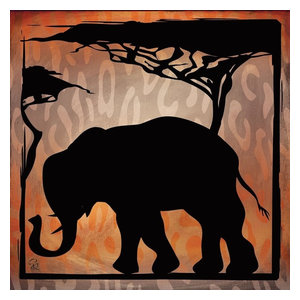 African Wild Elephant by Wild Apple Animal Safari Print Poster 12x12