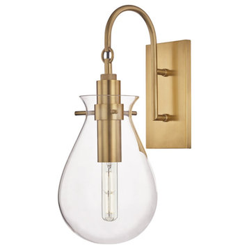 Hudson Valley Ivy 1-Light Wall Sconce BKO100-AGB, Aged Brass
