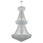Crystal Lighting Palace - French Empire 38-Light Clear Crystal Regal 2-Tier Chandelier, Chrome Finish - This stunning 38-light Crystal Chandelier only uses the best quality material and workmanship ensuring a beautiful heirloom quality piece. Featuring a radiant chrome finish and finely cut premium grade crystals with a lead content of 30%, this elegant chandelier will give any room sparkle and glamour.