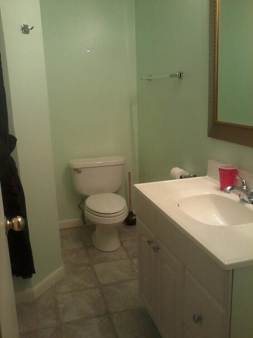 help with green walls in bathroom