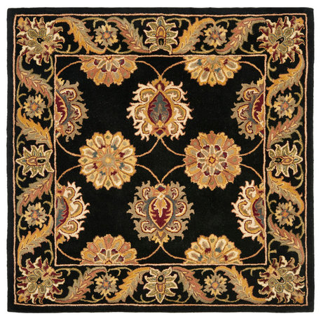 Safavieh Heritage Collection HG314 Rug, Black, 6' Square