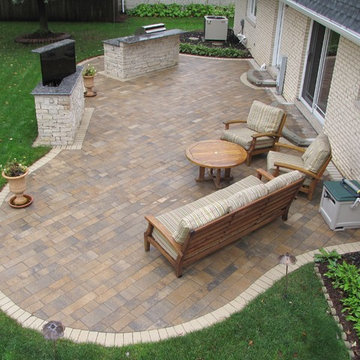 Darien, IL Paver Patio, TV Stand and Grilling Station