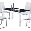Global Furniture USA 8055DT Rectangular Black Glass Top Dining Table