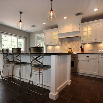 White custom kitchen - Demarest
