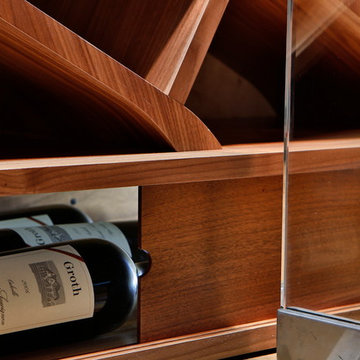 'Q-Curve' Wine Wall - Custom Wine Racking by Genuwine Cellars