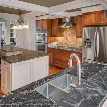 Oscuro Mist Satin Granite Kitchen Countertops | Marble.com