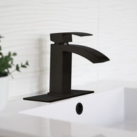 STYLISH 6 1/8" Matte Black Bathroom Square Deck Plate