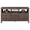 Jofran 067-60 60 Inch Console with 6-Drawer & Wire Rough Hewn Finish - Assembled