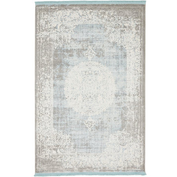 Unique Loom Light Blue Olwen New Classical 4' 0 x 6' 0 Area Rug