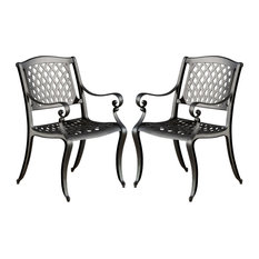 Marietta Outdoor Cast Aluminum Dining Chairs, Set of 2