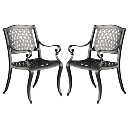 Mediterranean Outdoor Dining Chairs by GDFStudio