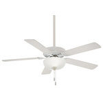Minka Aire - Minka Aire F448L-WH Contractor II Uni-Pack - 52" Ceiling Fan with Light Kit - 1593.8  92  15000 HoContractor II Uni-Pa White White Blade Fr *UL Approved: YES Energy Star Qualified: n/a ADA Certified: n/a  *Number of Lights: Lamp: 2-*Wattage:10w A-19 LED bulb(s) *Bulb Included:Yes *Bulb Type:A-19 LED *Finish Type:White