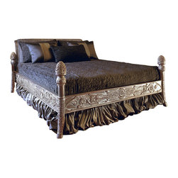 SILVIA WOODEN CARVED BED (FOR 200*200 CM MATTRESS) - Canopy Beds