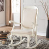 Sharan Collection Antique White Finish Wood and Padded Seat Rocking Chair