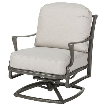 Bel Air Swivel Rocking Lounge Chair, Shade/Cast Silver