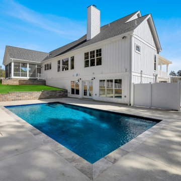 Modern Farmhouse Rear Elevation & Pool