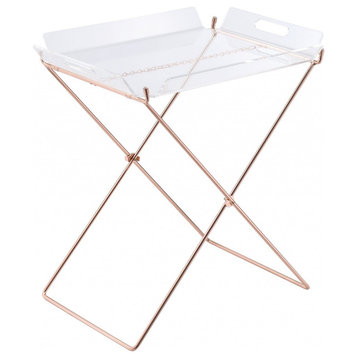 Modern Clear Acrylic Copper Tray Table
