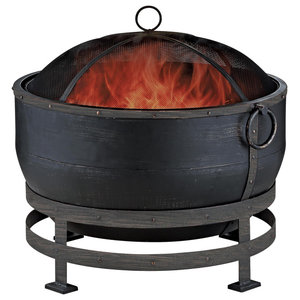 Colossal Round Deep Bowl Fire Pit 36 Transitional Fire Pits