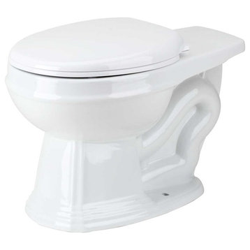 Rear Entry Round Toilet Bowl For High Tank Toilet White