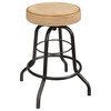 Iron Pipe Base Counter Stool With Canvas Seat