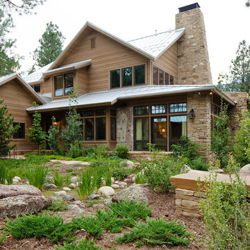 House rear exterior and landscaping