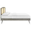 Sierra Cane And Wood Full Platform Bed With Splayed Legs Gray
