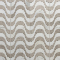 Tangent Ripple in Ash - Mosaic Tile