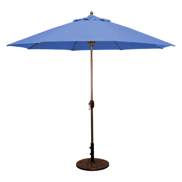 Galtech9 Patio Umbrella With Auto Tilt And Crank Lift Cobalt Dailymail