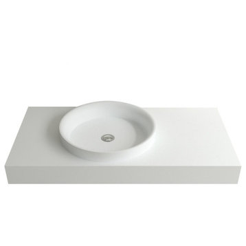 Badeloft Stone Resin Wall-mounted Sink, Glossy