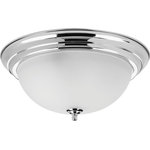 Progress - Progress P3926-15ET Dome - Three Light Flush Mount - Three-light flush mount with dome shaped glass, solid trim and decorative knobs. The polished chrome finish has an etched glass shade.